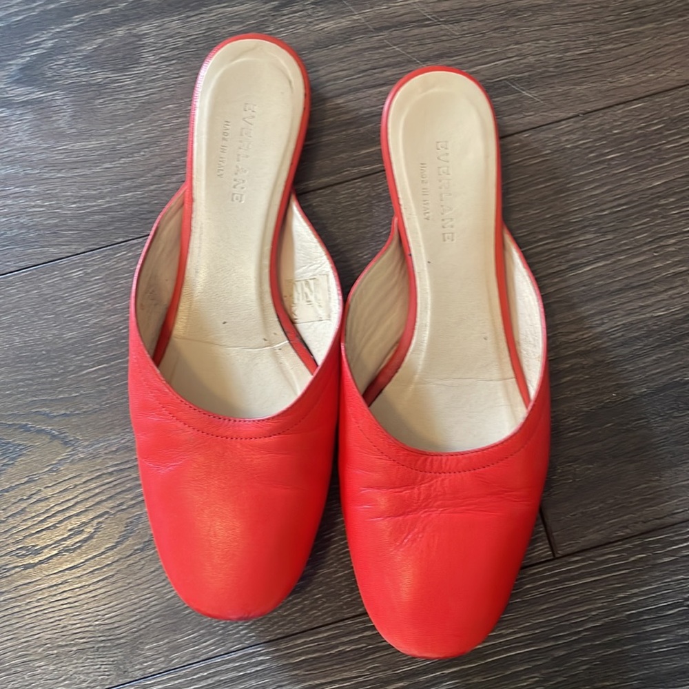 2018 Everlane Leather Day Mule Red Slide !Original Quality before SHEIN buy out! - Picture 2 of 5